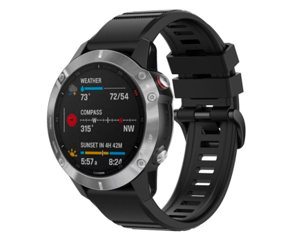 Pasek i akcesoria do zegarków FIXED Silicone Strap do Garmin Fenix QuickFit black (26mm) FIXSST-QF26MM-BK